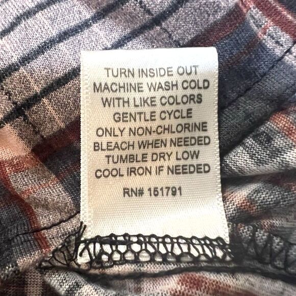 Urban Girl Plaid Shirt XL Brown Burgundy Button Up Y2K Fall Layering Grunge - Picture 10 of 10